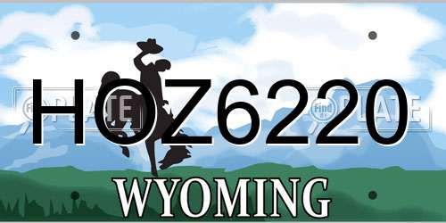 HOZ6220 Wyoming License Plate