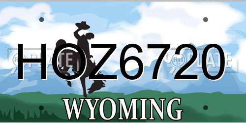 HOZ6720 Wyoming License Plate