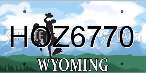 HOZ6770 Wyoming License Plate