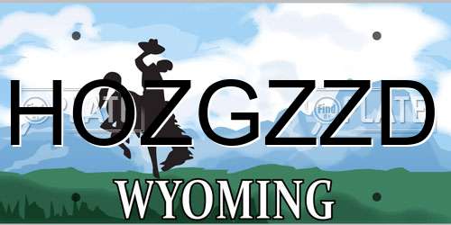 HOZGZZD Wyoming License Plate