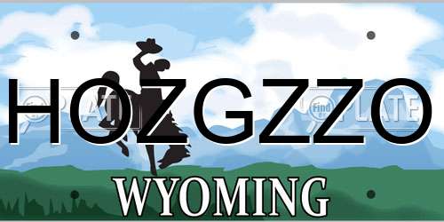 HOZGZZO Wyoming License Plate