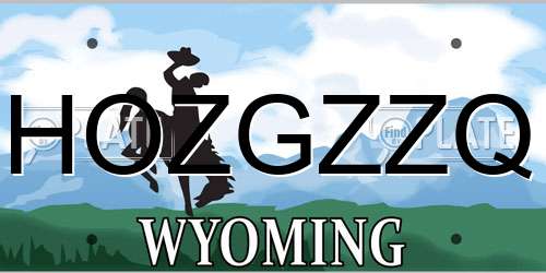 HOZGZZQ Wyoming License Plate