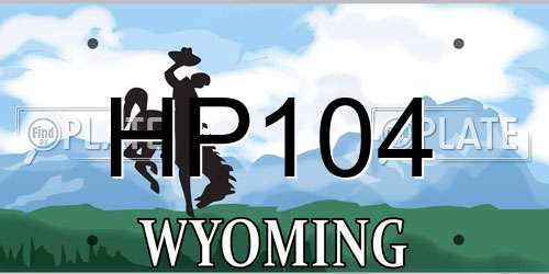 HP104 Wyoming License Plate