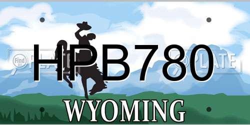 HPB780 Wyoming License Plate