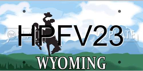 HPFV23 Wyoming License Plate