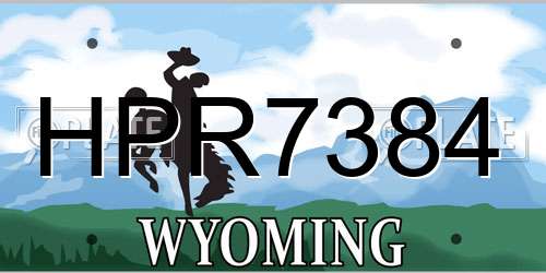 HPR7384 Wyoming License Plate