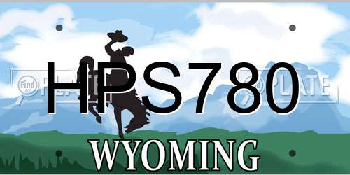 HPS780 Wyoming License Plate
