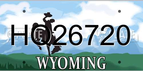 HQ26720 Wyoming License Plate