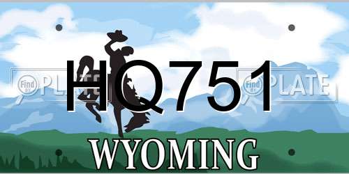 HQ751 Wyoming License Plate
