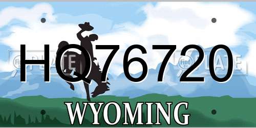 HQ76720 Wyoming License Plate