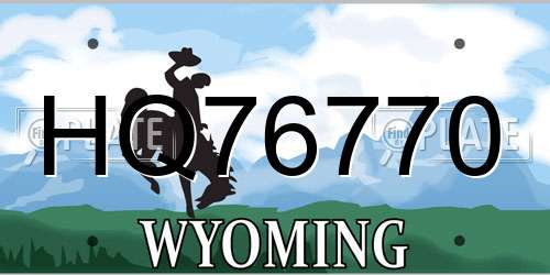 HQ76770 Wyoming License Plate