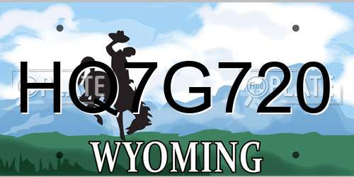 HQ7G720 Wyoming License Plate
