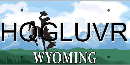 HQGLUVR Wyoming License Plate