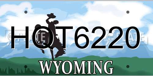 HQT6220 Wyoming License Plate