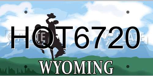 HQT6720 Wyoming License Plate