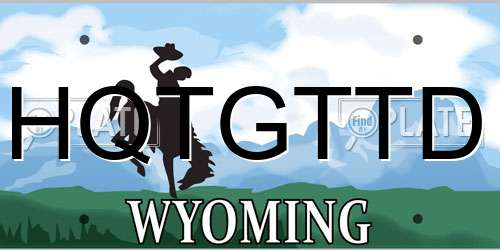 HQTGTTD Wyoming License Plate