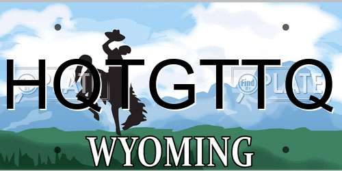 HQTGTTQ Wyoming License Plate