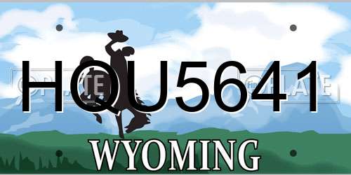 HQU5641 Wyoming License Plate