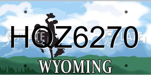 HQZ6270 Wyoming License Plate