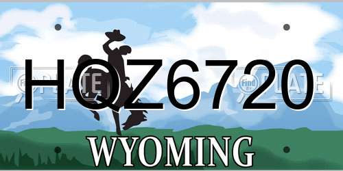 HQZ6720 Wyoming License Plate