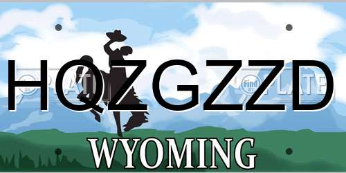 HQZGZZD Wyoming License Plate