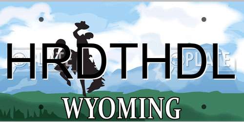 HRDTHDL Wyoming License Plate