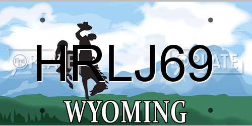 HRLJ69 Wyoming License Plate