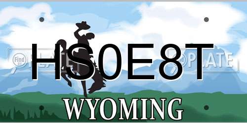 HS0E8T Wyoming License Plate