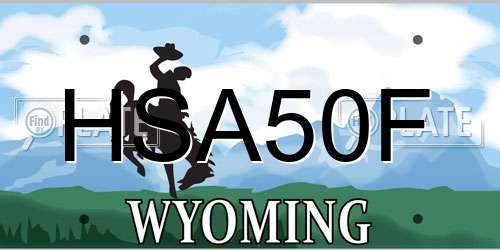 HSA50F Wyoming License Plate