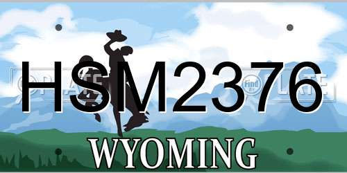 HSM2376 Wyoming License Plate