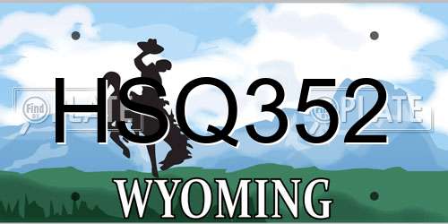 HSQ352 Wyoming License Plate