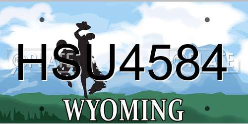 HSU4584 Wyoming License Plate