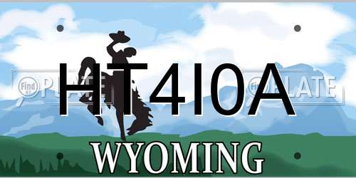 HT4I0A Wyoming License Plate