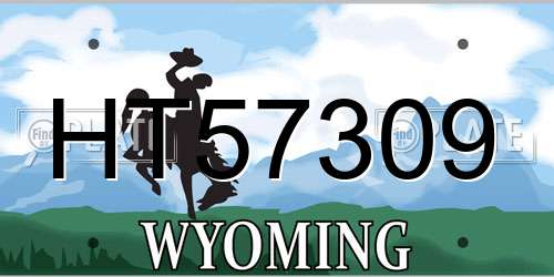 HT57309 Wyoming License Plate