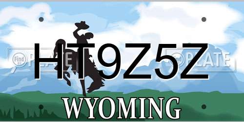 HT9Z5Z Wyoming License Plate