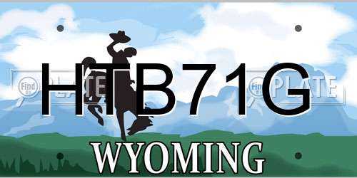 HTB71G Wyoming License Plate