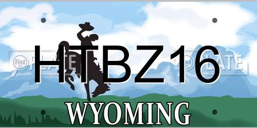 HTBZ16 Wyoming License Plate