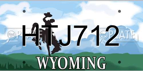 HTJ712 Wyoming License Plate