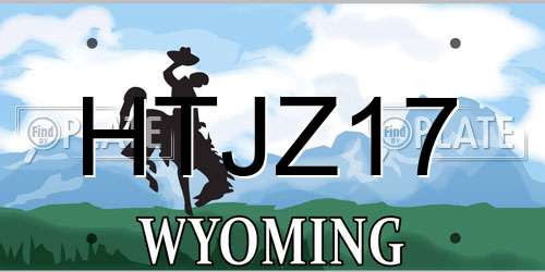HTJZ17 Wyoming License Plate