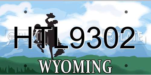 HTL9302 Wyoming License Plate