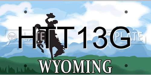 HTT13G Wyoming License Plate