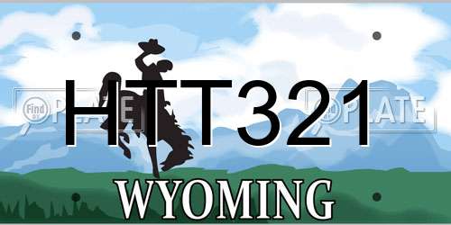 HTT321 Wyoming License Plate