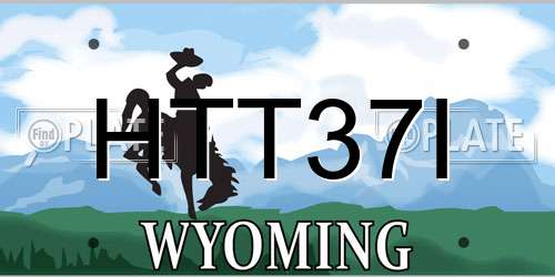 HTT37I Wyoming License Plate