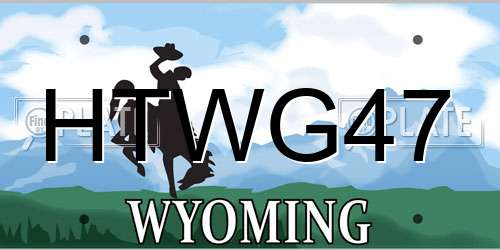 HTWG47 Wyoming License Plate