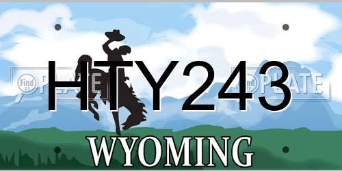 HTY243 Wyoming License Plate