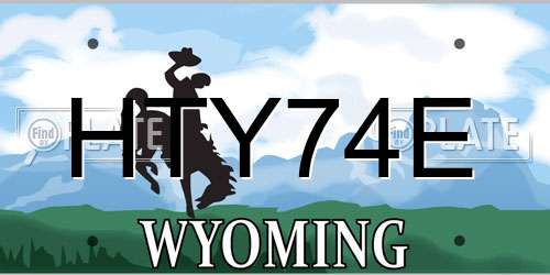 HTY74E Wyoming License Plate