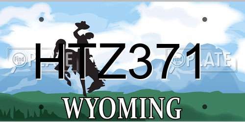 HTZ371 Wyoming License Plate