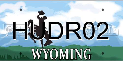 HUDR02 Wyoming License Plate