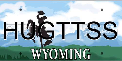 HUGTTSS Wyoming License Plate