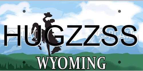 HUGZZSS Wyoming License Plate